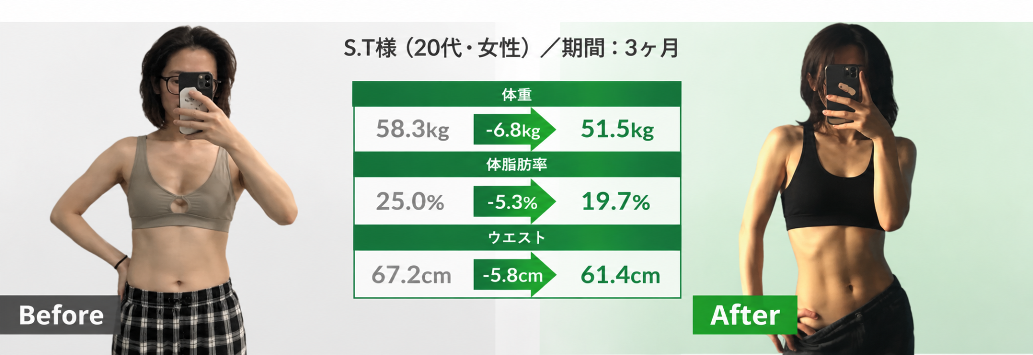 S.T様（20代・女性）／期間：3ヶ月